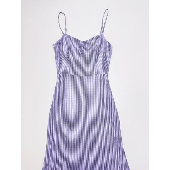 Reformation purple gingham ruffle maxi dress - size 2 - Picture 2 of 7